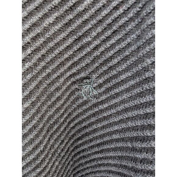 Penguin Munsingwear Mens Ribbed Knit Twill Crewneck Sweater Sz XL Blue textured - Picture 6 of 6